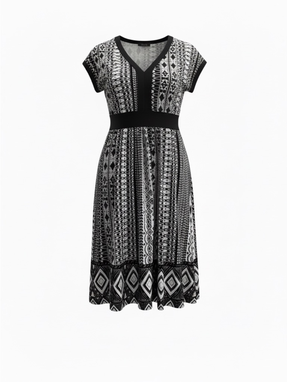new directions Black and White Geometric Print Dress